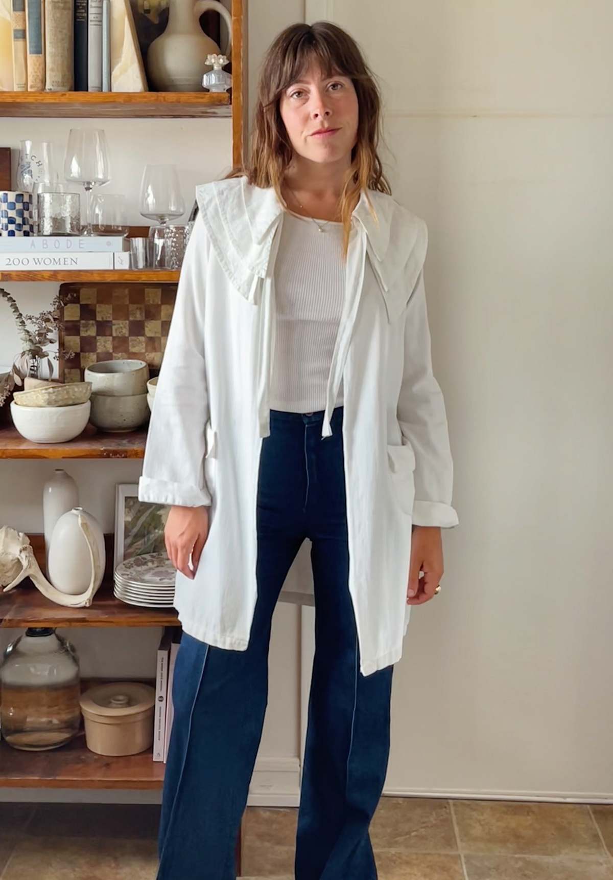 Antique Collared Cotton Coat - Image 2 of 5