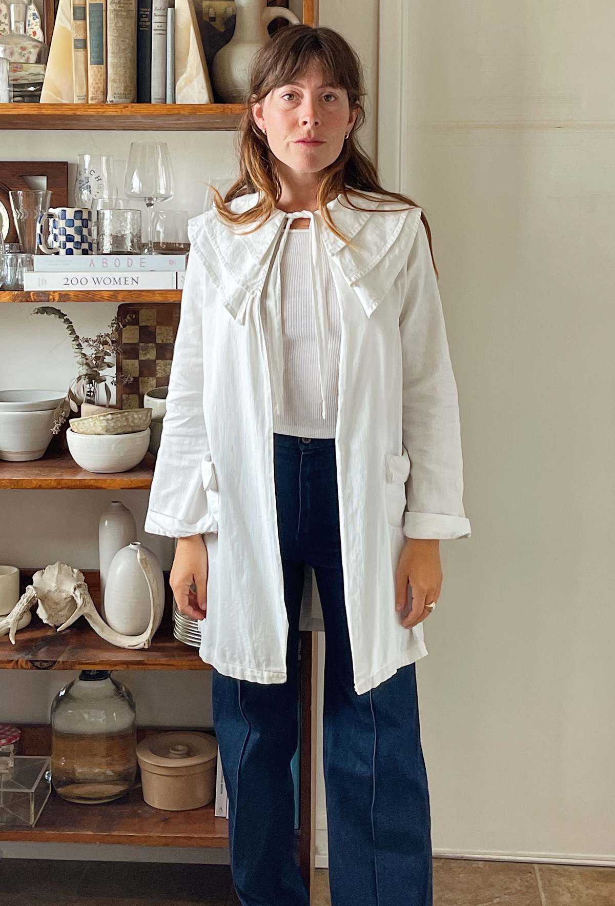 Antique Collared Cotton Coat - Image 4 of 5