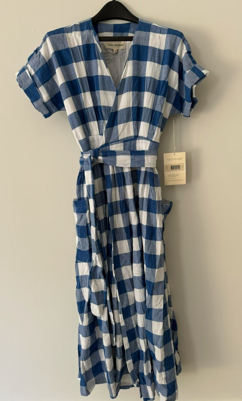 Mara Hoffman Gingham wrap dress | Garmentory