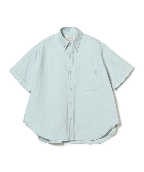 Beams Boy Big Button Down Short Sleeve Shirt - Green