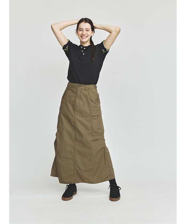 BEAMS BOY / コットン タイプライター M-65 スカート Beams Boy Cotton Typewriter M-65 Skirt - Olive | Garmentory