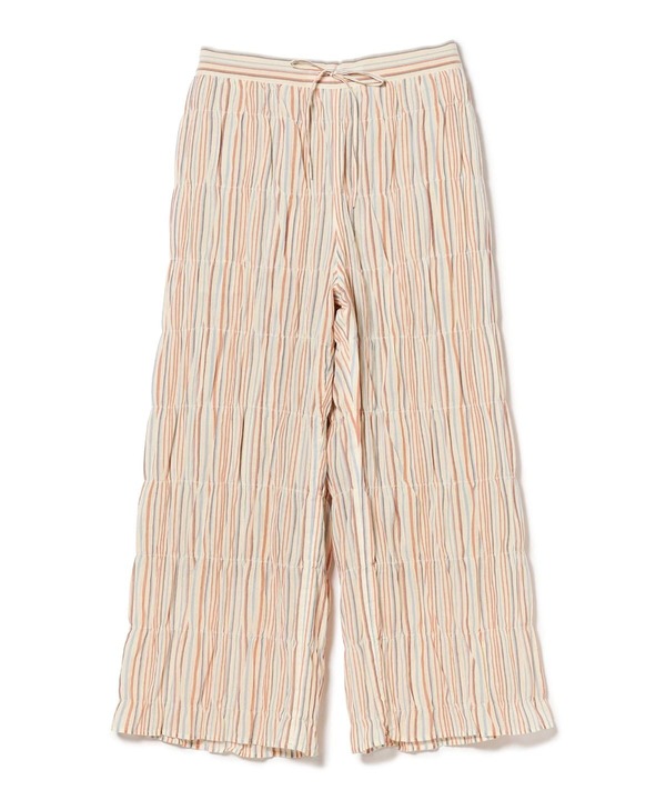Beams Boy Multi Stripe Shirring Easy Pants - Cream