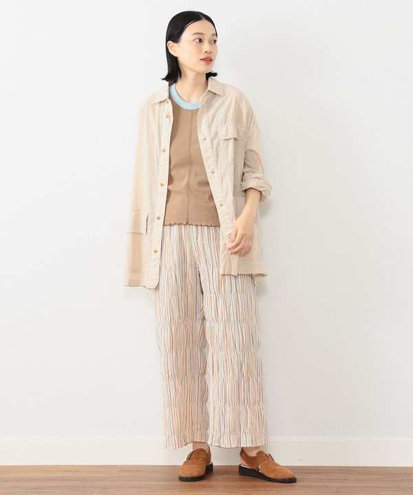 Beams Boy Multi Stripe Shirring Easy Pants - Cream Beams Boy Multi Stripe Shirring Easy Pants - Cream