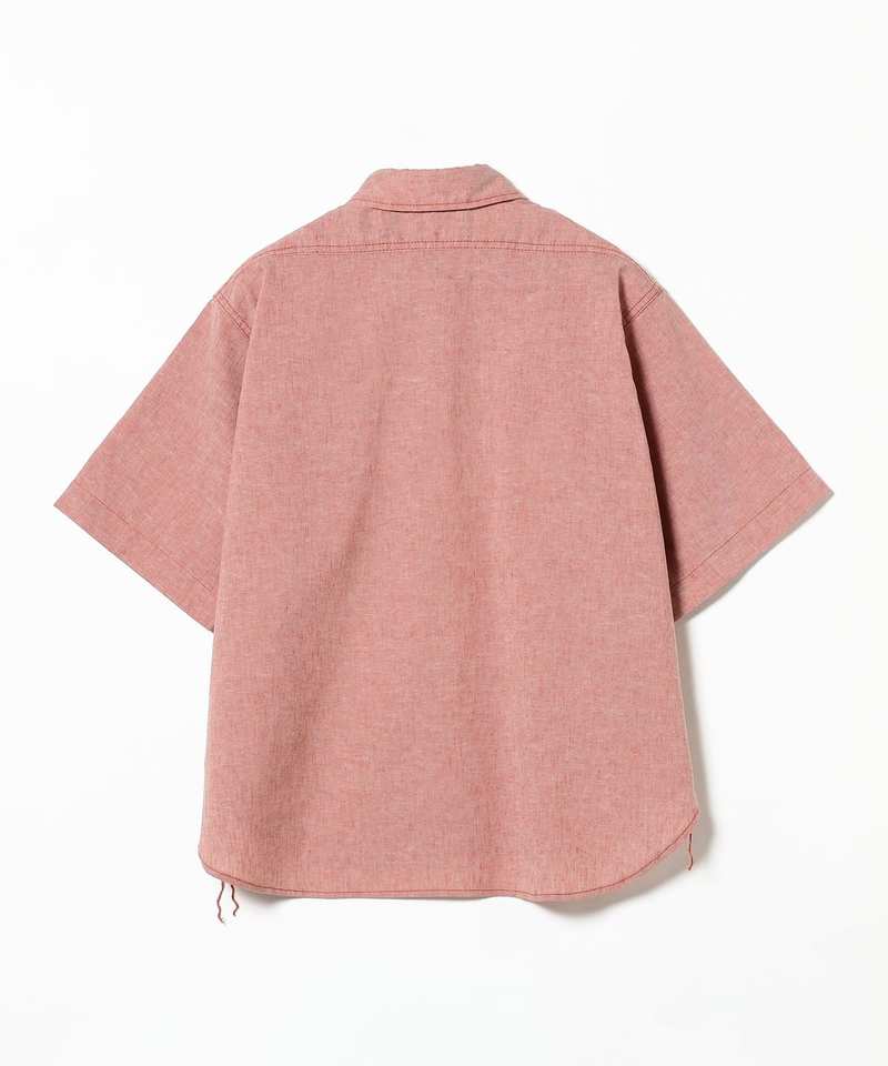 Beams Boy Polyester Linen Work Shirt - Red