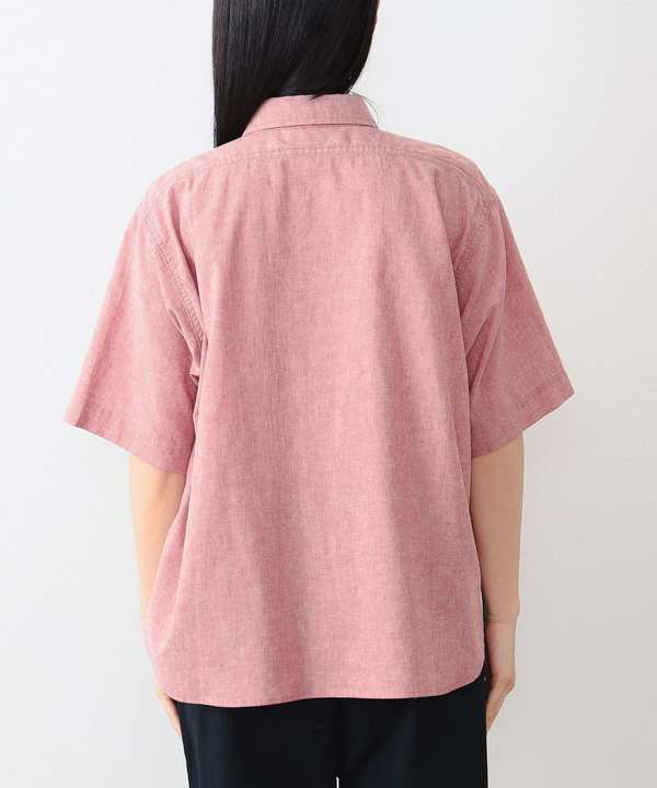 Beams Boy Polyester Linen Work Shirt - Red