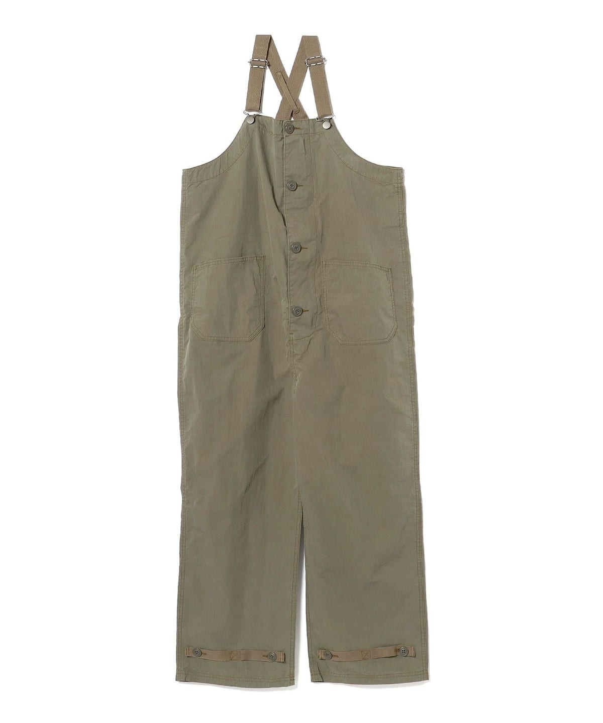BEAMS BOY Olive Suspender Overall