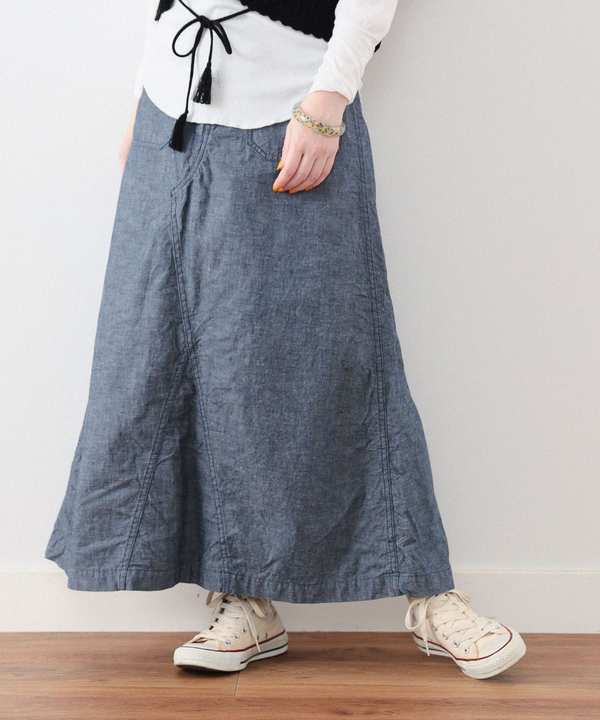 Beams BoyUS NAVY Sailor Pants Remake Skirt - Indigo Beams BoyUS NAVY Sailor Pants Remake Skirt - Indigo