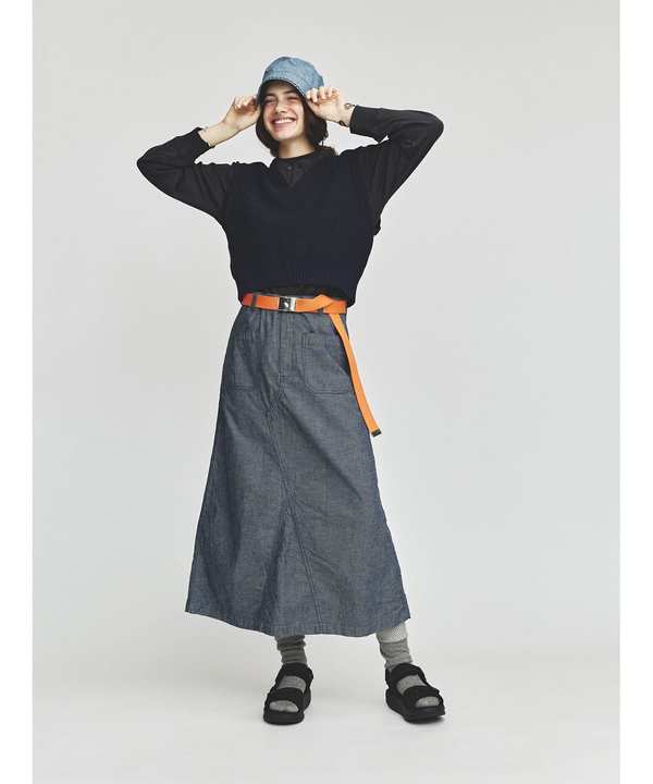 Beams BoyUS NAVY Sailor Pants Remake Skirt - Indigo Beams BoyUS NAVY Sailor Pants Remake Skirt - Indigo