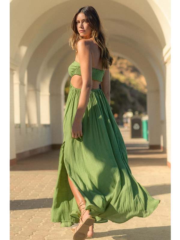 Mable Zoe Halter Cutout Dress - Kiwi on Garmentory