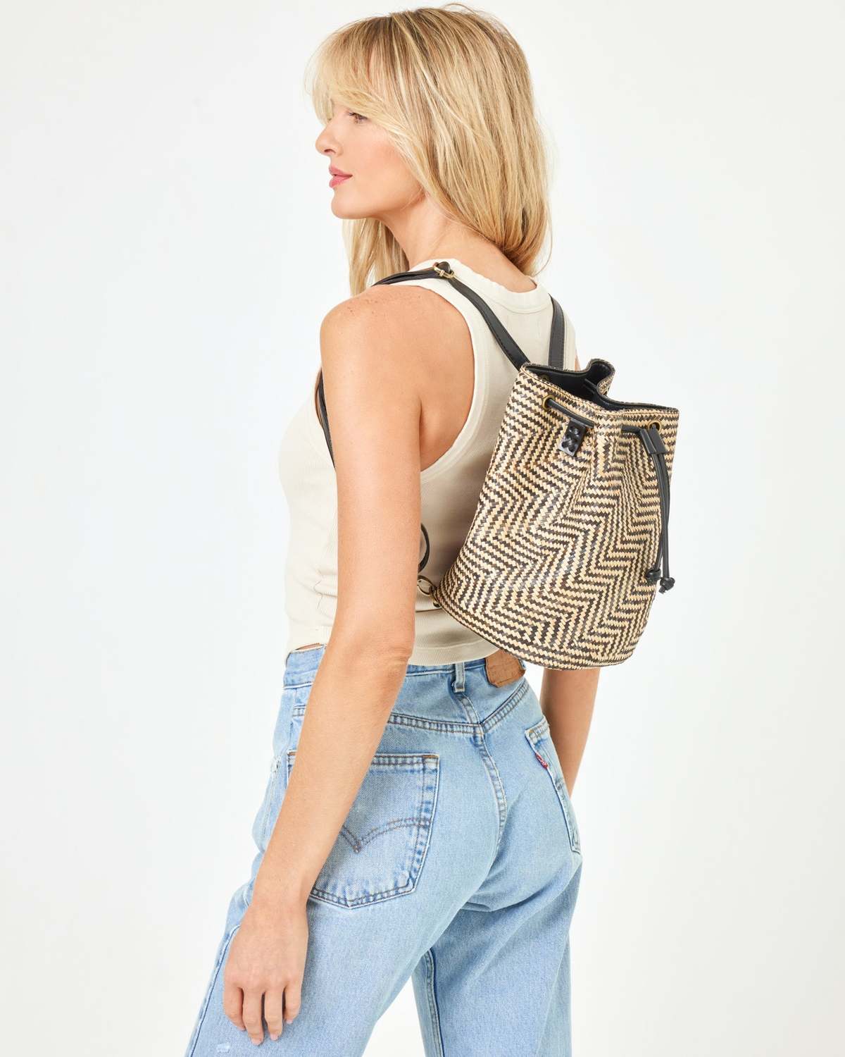 L*Space Clo Velly Backpack/Bag combo L*Space Clo Velly Backpack - Black/Cream | Garmentory main image 2