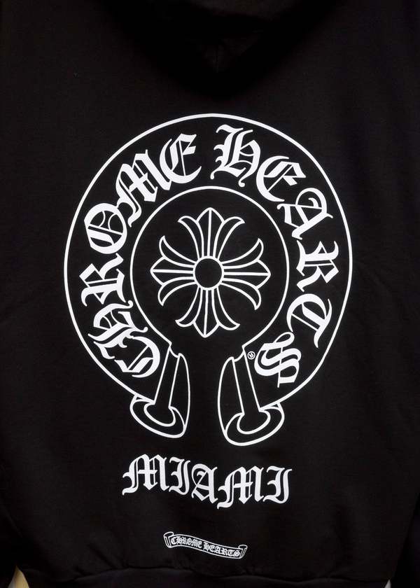 chrome hearts CH Black White Miami Horseshoe Zip Up Hoodie - Black
