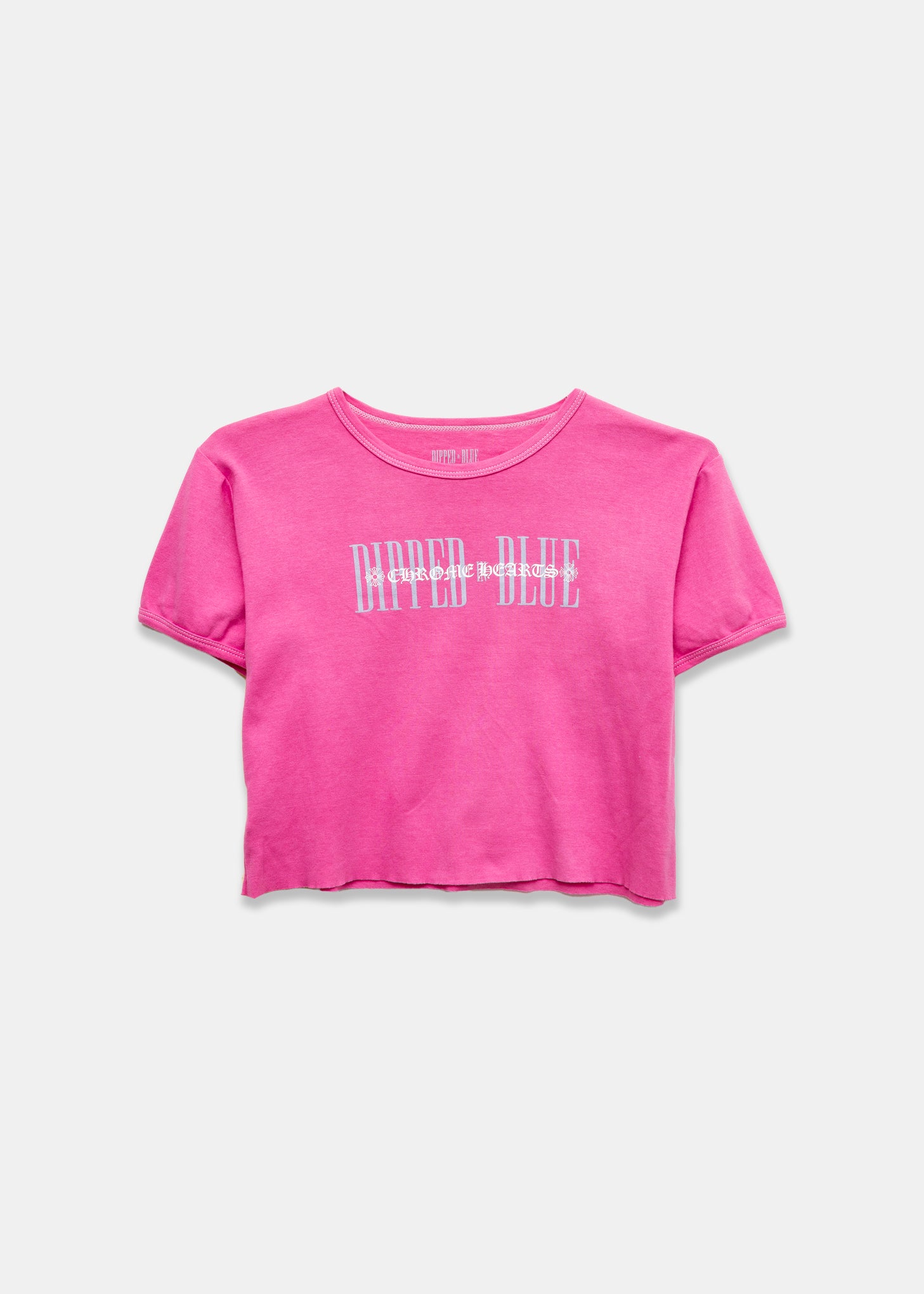 HTH glitter cropped tee pink ピンク Pink Glitter Pattern Women's Crop Top Exposed Navel T-Shirt