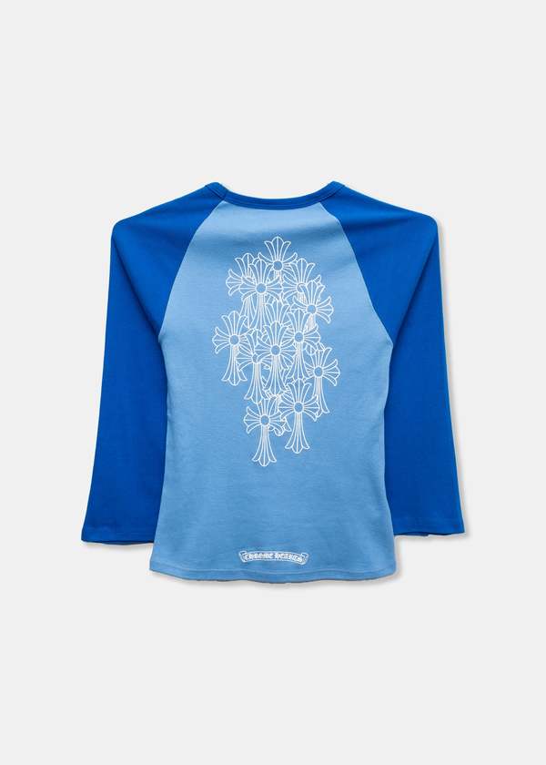 Chrome Hearts Two Tone Blue Cemetery Baseball 3 /4 Sleeve - Two 