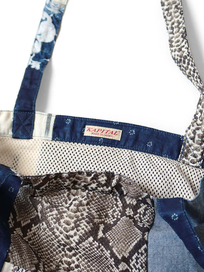 Kapital Patchwork Novel Tote Bag - Indigo | Garmentory