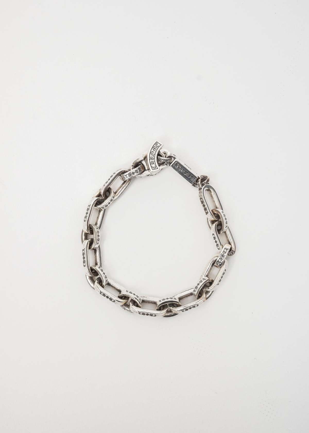 chrome hearts Large Paper E-Chain 9 Link Bracelet - Silver