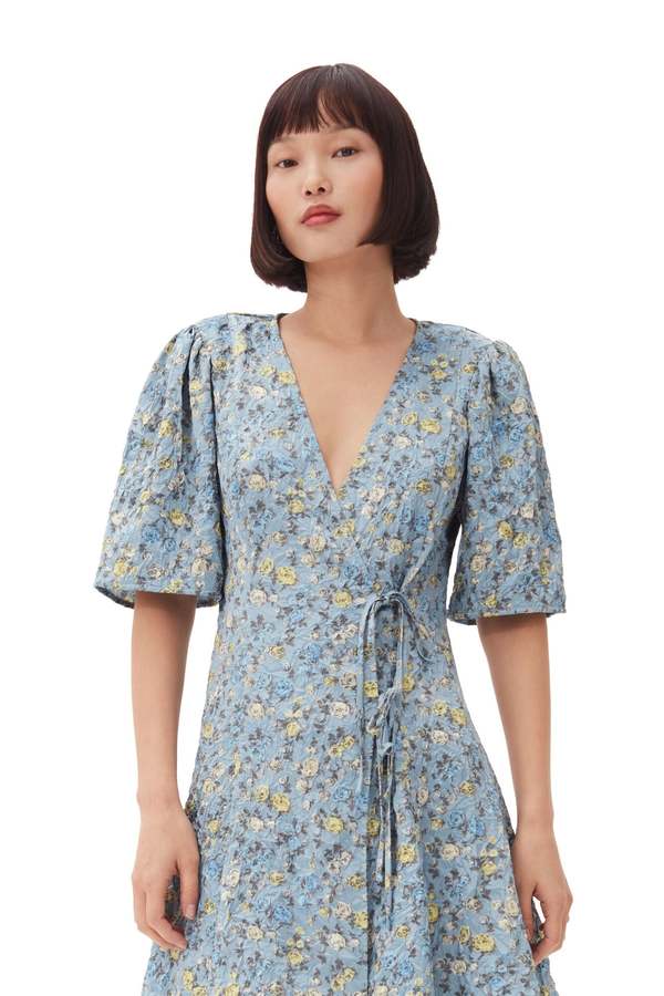 blue wedding guest dress short sleeve Helmstedt