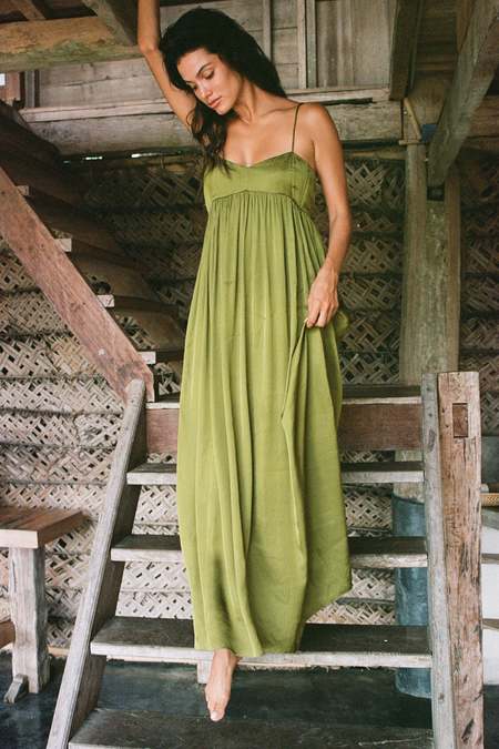 bahhgoose silk slip dress Bahhgoose Silk Slip Dress - Sage