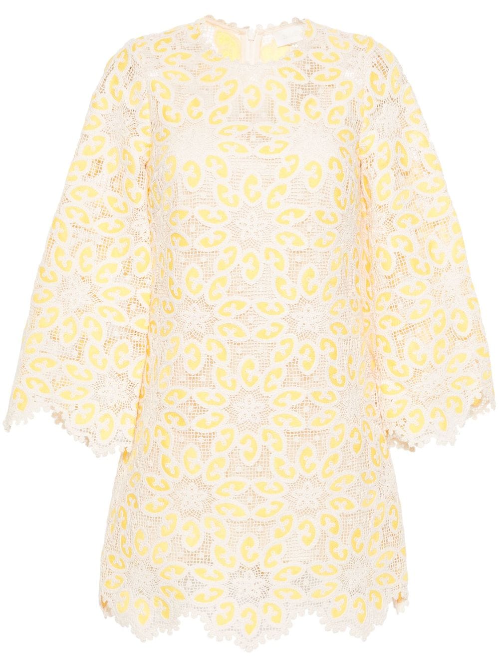 Zimmermann Golden Lace Mini Dress - Cream/Yellow | Garmentory