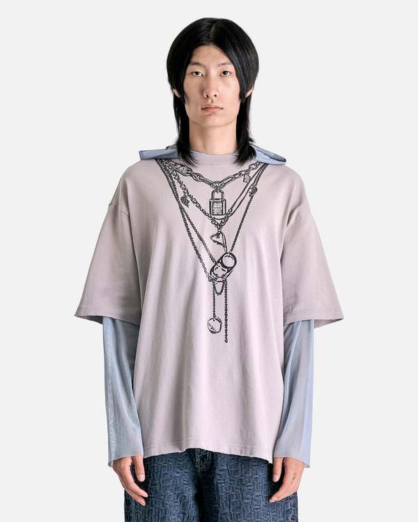 ACNE STUDIOS Edlund Logo Tee アクネ Tシャツ Acne Studios Edlund Logo Necklace T-Shirt - Warm Grey | Garmentory