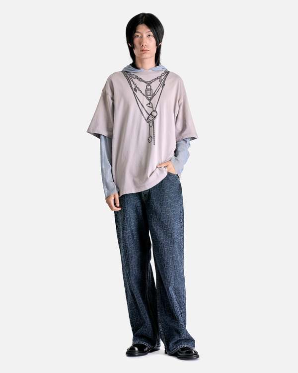 Acne Studios Edlund Logo Necklace T-Shirt - Warm Grey | Garmentory