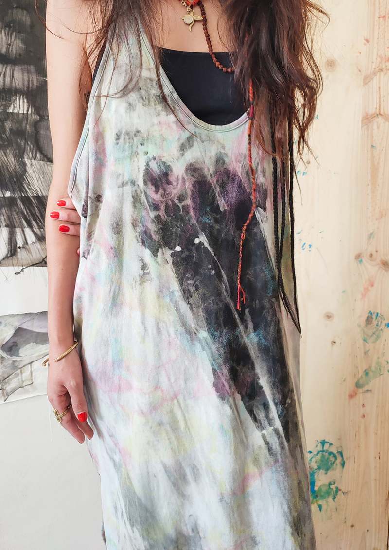 Berenik HANDPAINTED TANK DRESS - Black Painted
