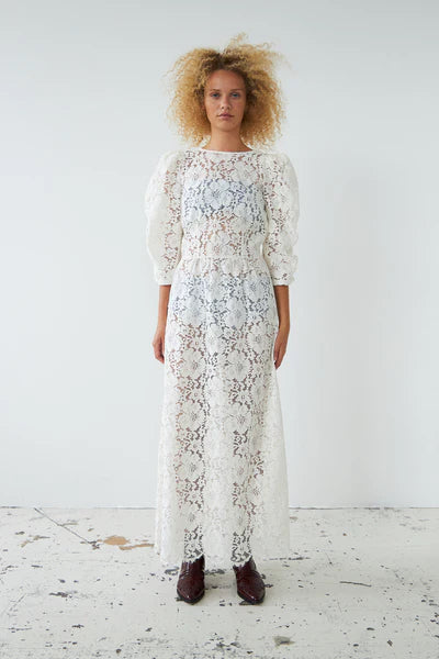 stella nova Lace Maxi Dress - Ecru | Garmentory stella nova Lace Maxi Dress - Ecru | Garmentory