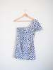 Maryam Nassir Zadeh Leopard One Shoulder Mini Dress - Blue/White - Thumbnail 5