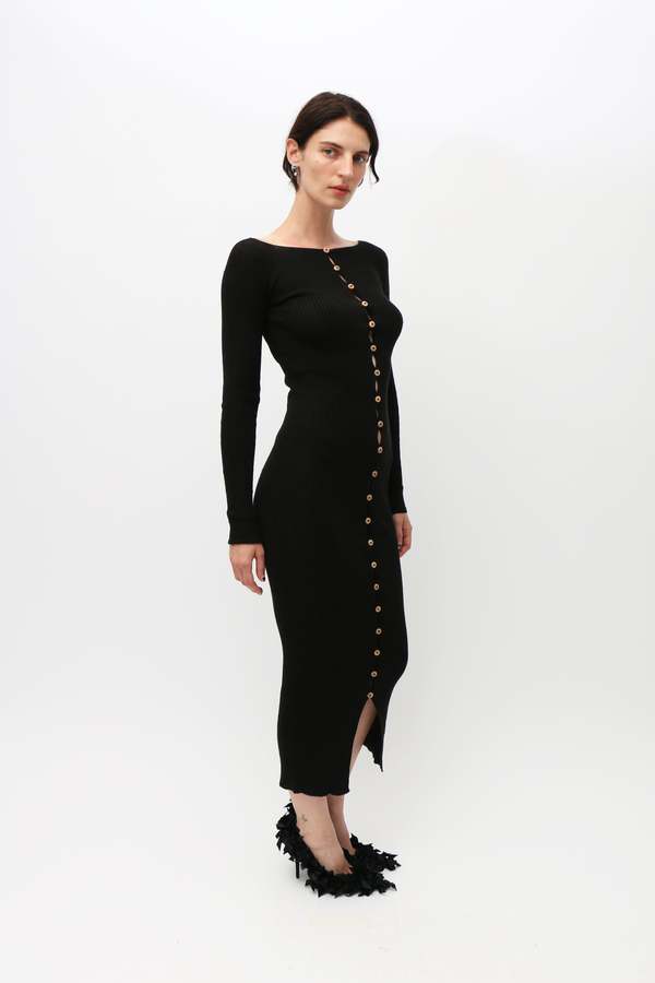 Baserange Black Dande Dress - Black | Garmentory