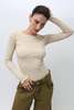 Baserange Undyed Disc Long Sleeve Top - Cream - Thumbnail 6