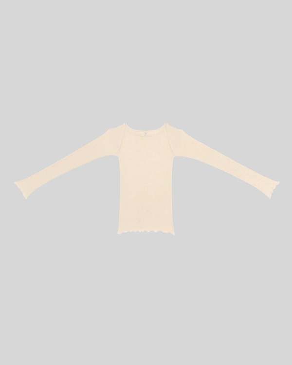 Baserange Undyed Disc Long Sleeve Top - Cream