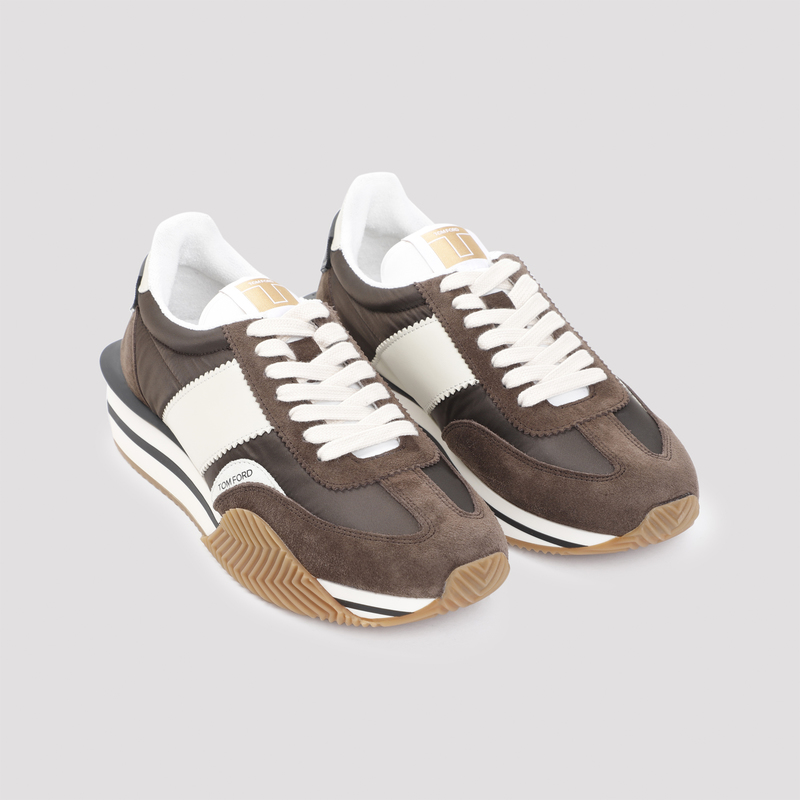 Tom Ford Calf Leather Sneakers - Ebony/Ivory | Garmentory