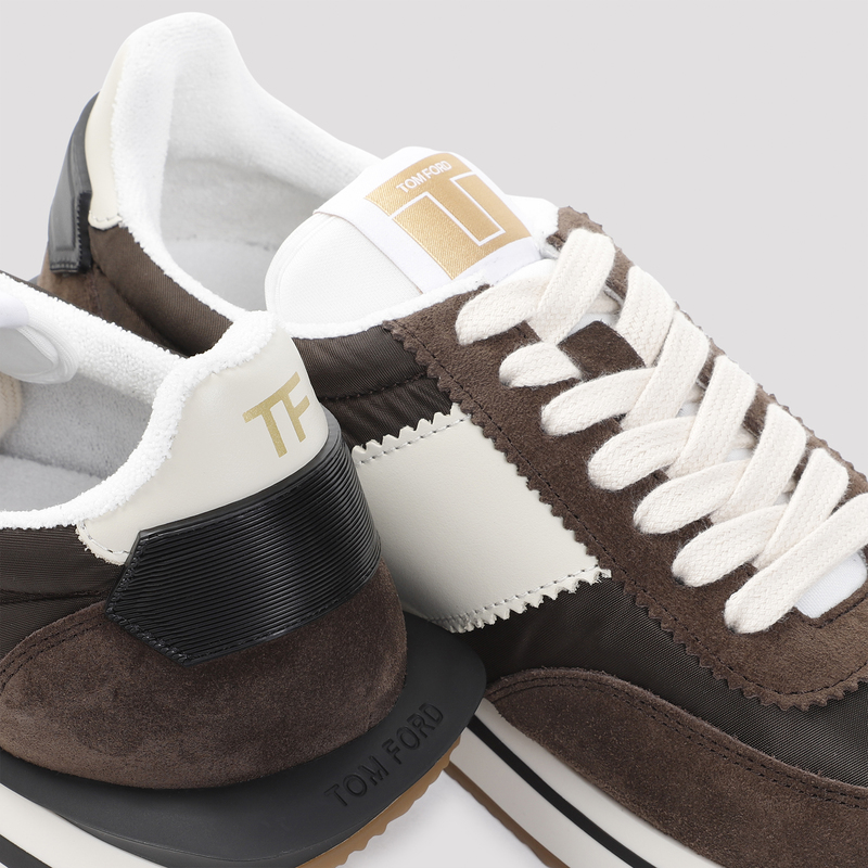 Tom Ford Calf Leather Sneakers - Ebony/Ivory | Garmentory