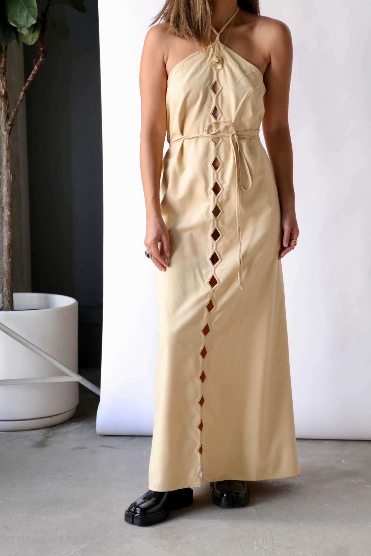 Baserange Cessa Ligo Dress - Tooth White | Garmentory