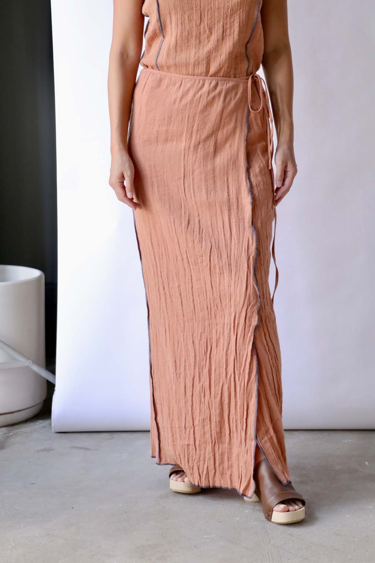 Baserange Shok Wrap Skirt - Brick | Garmentory