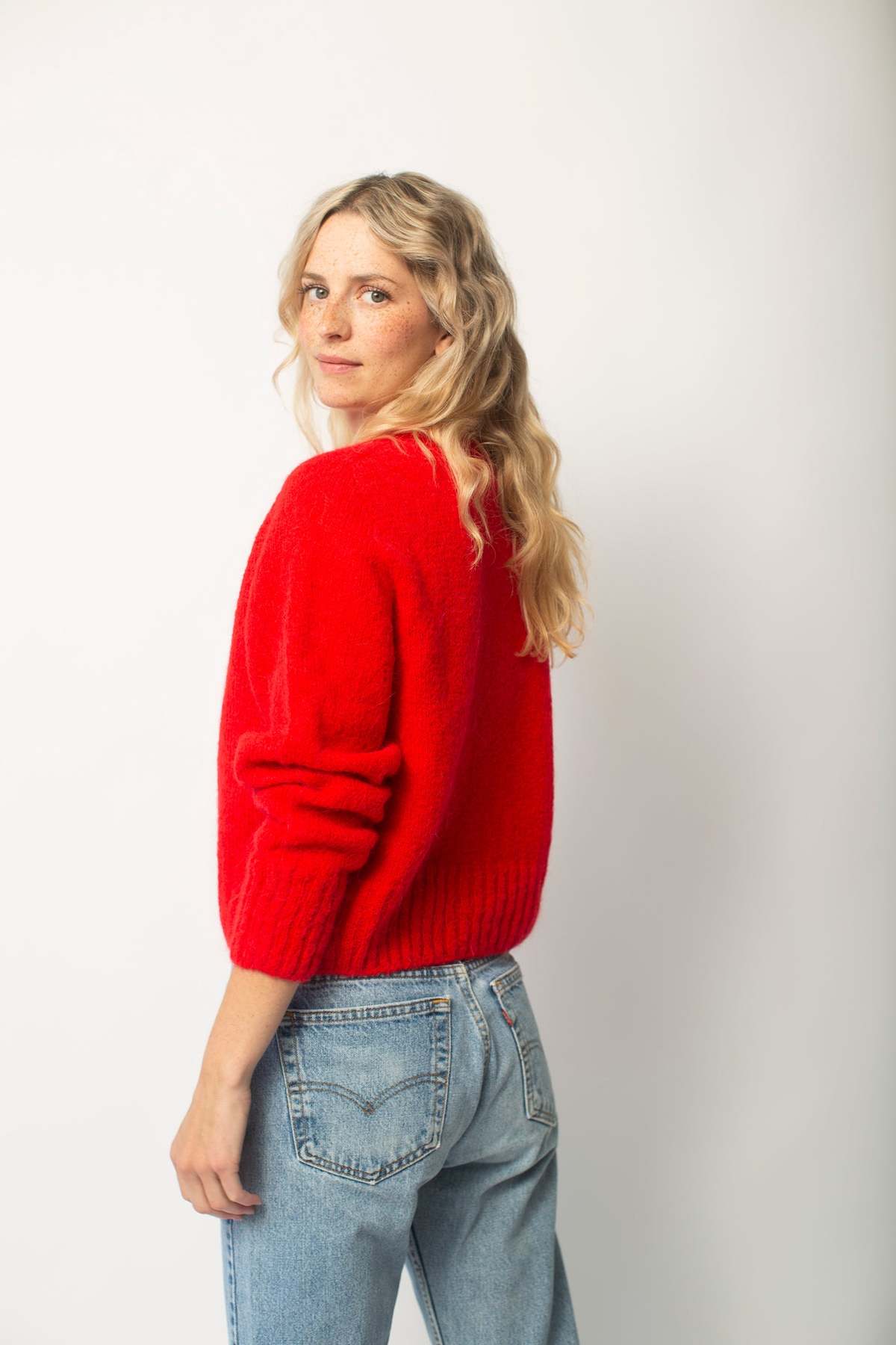 NOTHING WRITTEN Alpaca Knit Cardigan - red | Garmentory