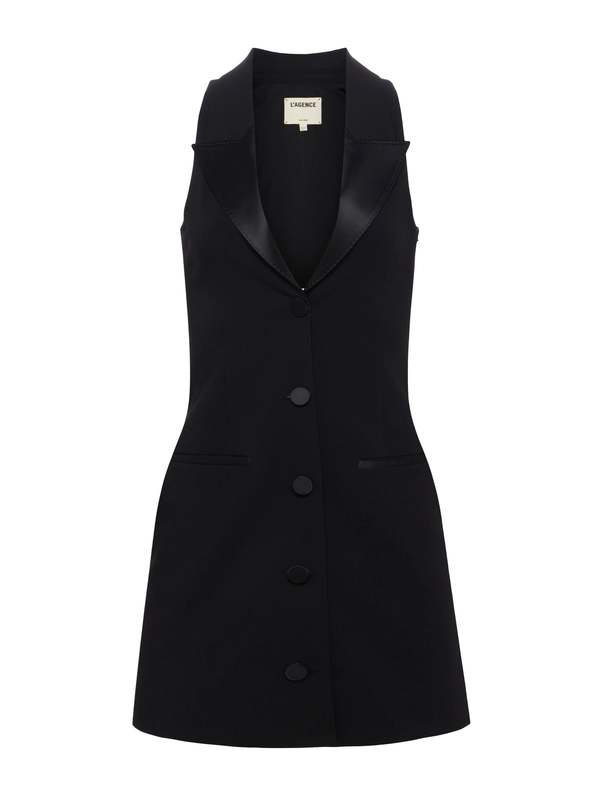 knee length dresses for ladies Jazlyn Mini Dress-Black  bequeendress