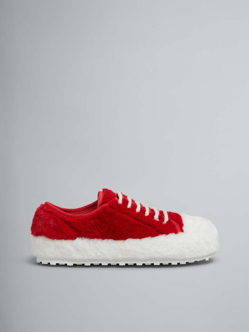 Marni Women's Fluffy Sneakers - Red/White | Garmentory