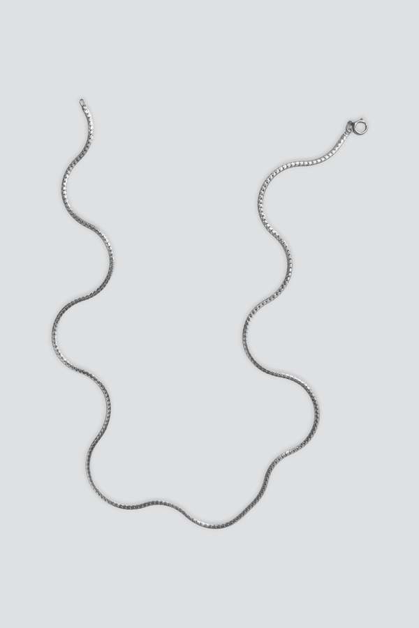 Vintage Flat Curb Chain Necklace - Sterling Silver
