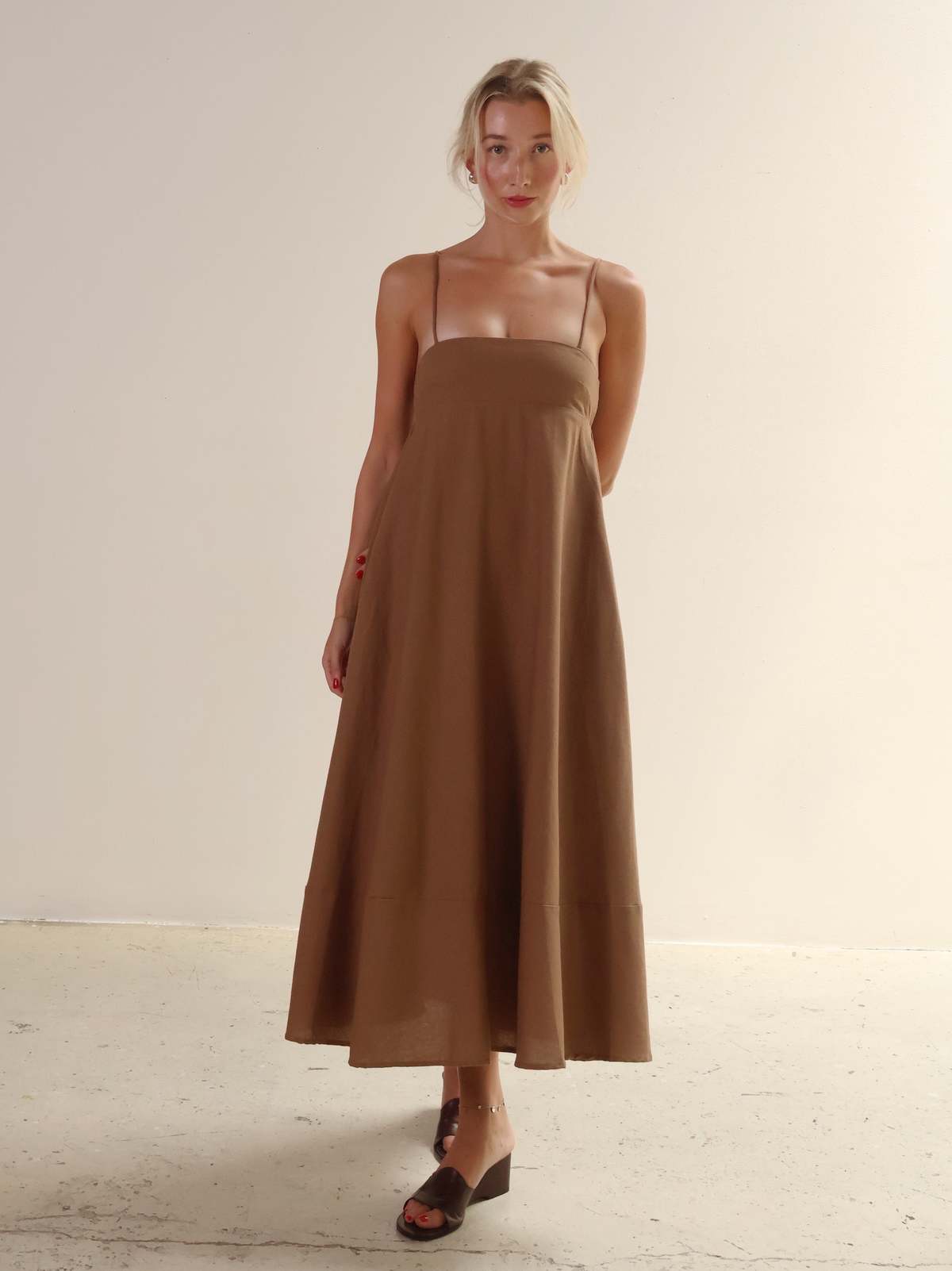 raw linen dress Stonewashed linen Women Dress Silvia