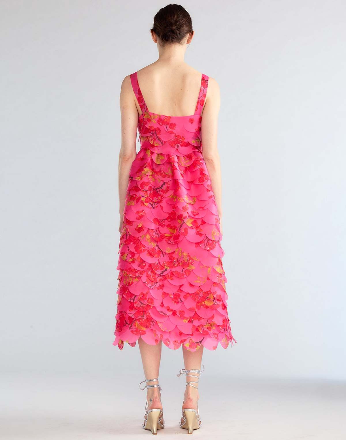 Scalloped Petal Midi Dress - Pink Multi | Garmentory