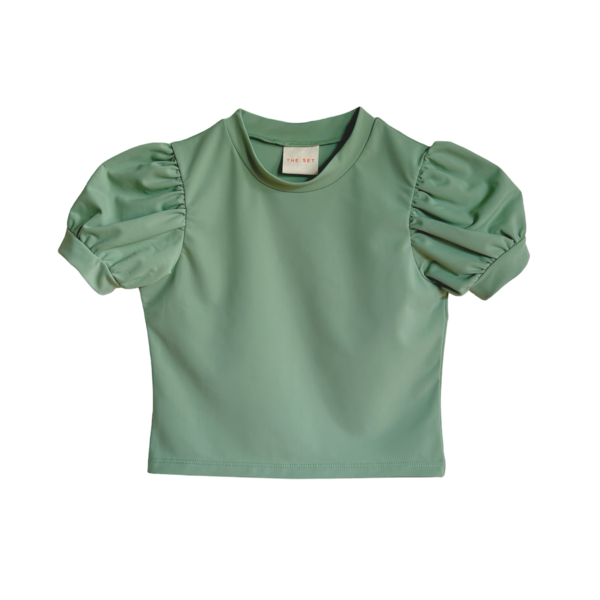 Kids The Set Short Puff Sleeve Sun Shirt - Mint Kids The Set Short Puff Sleeve Sun Shirt - Mint