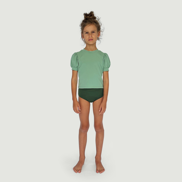 Kids The Set Short Puff Sleeve Sun Shirt - Mint