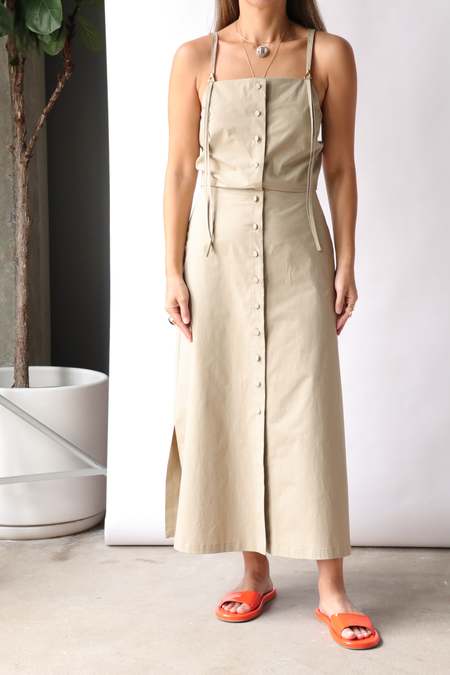 オールインワン・サロペット Aeron Gale - Scoop Neck Gathered Dress Gale Scooped Neck Gathered Dress – Beatrice the Divine