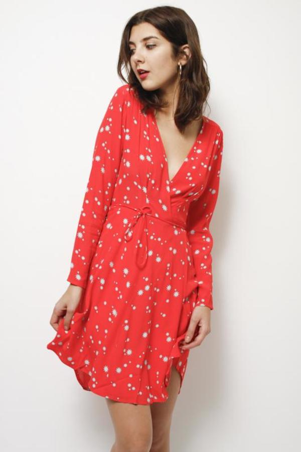Rollas Long Sleeve Dancer Wrap Dress Rollas Long Sleeve Dancer Wrap Dress