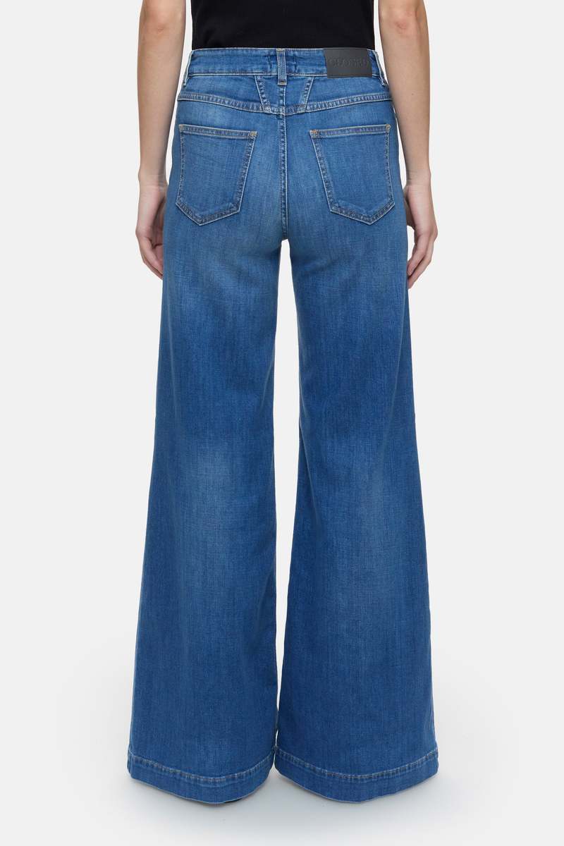 【KOOLOSET】Dark Blue Wide Denim Closed Glow Up Wide Leg Jeans - Dark Blue | Garmentory