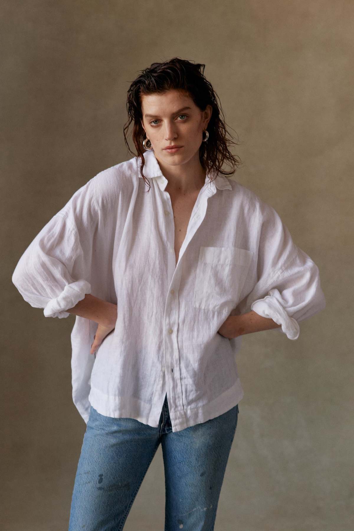 Essential Linen Shirt - White - Image 1 of 5