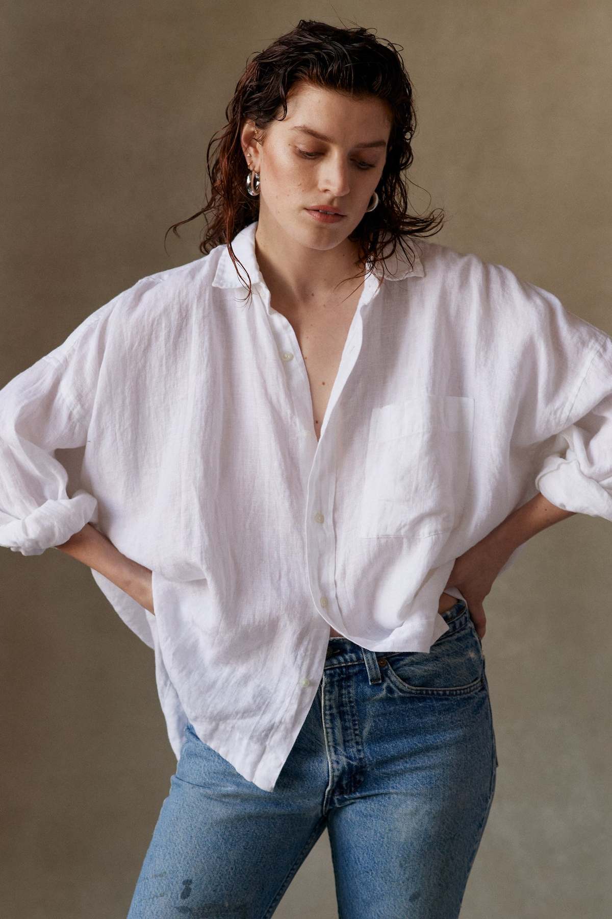 Essential Linen Shirt - White - Image 2 of 5
