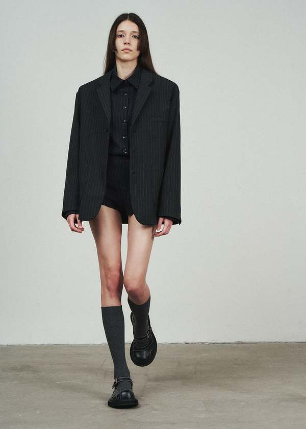 SONDER PLAN Black Curvy White Line Mary Jane - Black