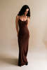 Shani Leo Maxi Slip Dress - Chocolate - Thumbnail 4