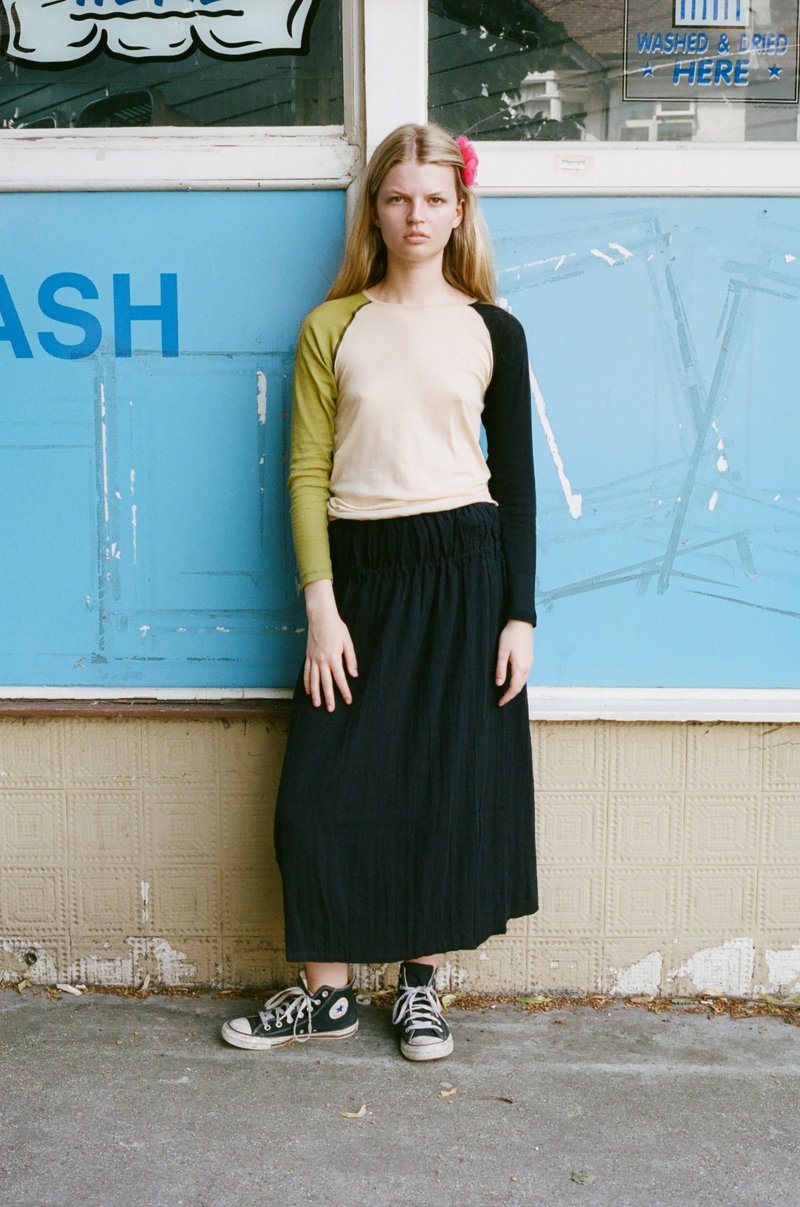 Baserange Gene Long Sleeve Top - Beige/Black/Green | Garmentory